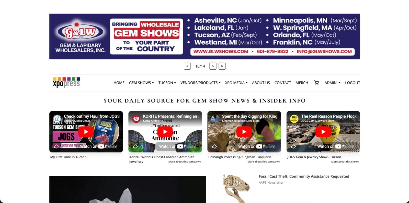 Xpo Press gem-show media and directory platform